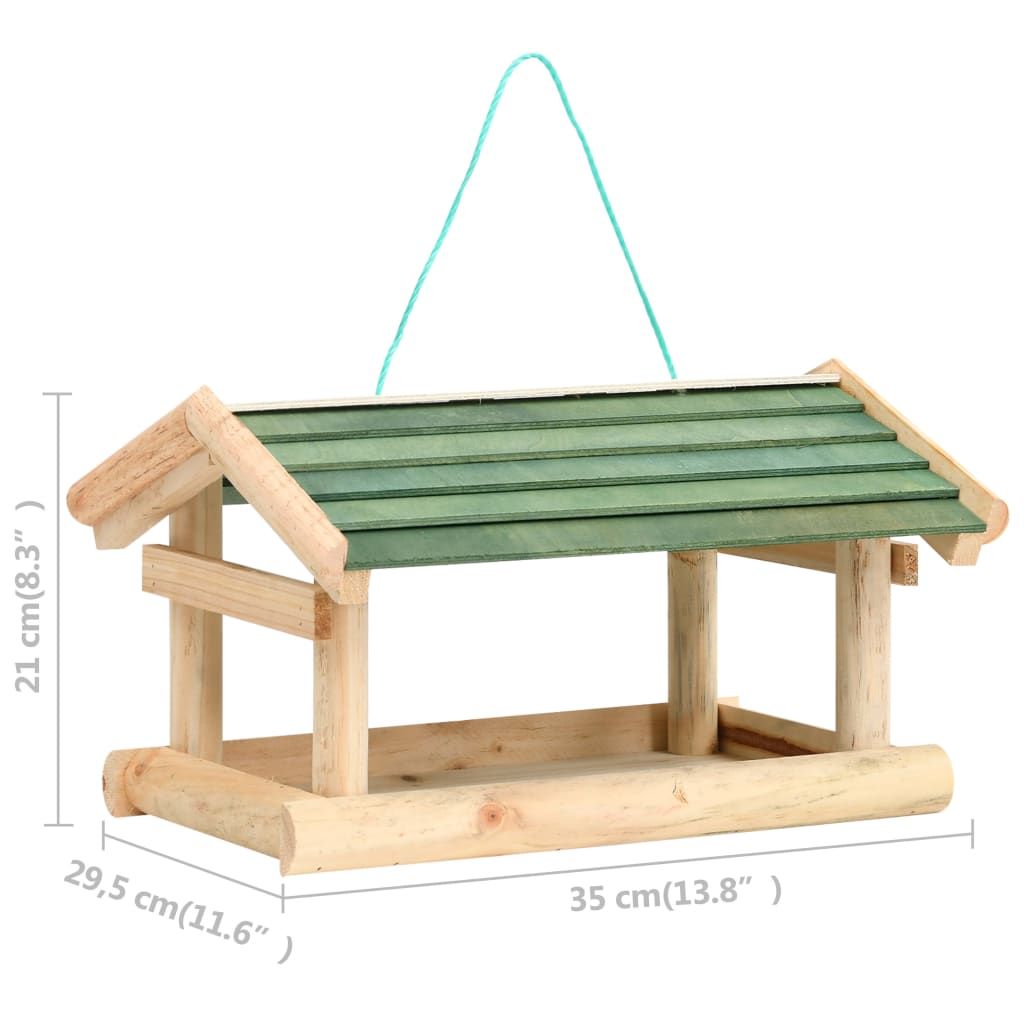 Bird Feeder Solid Wood 13.8"x11.6"x8.3