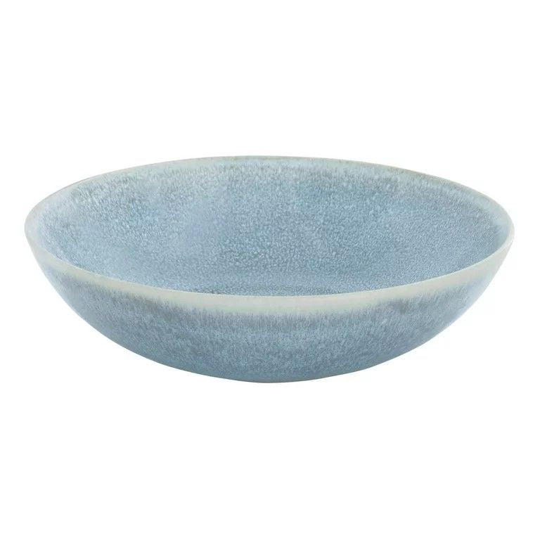 Blue Round Stoneware 16-Piece Dinnerware Set
