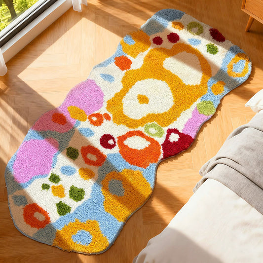 Boho Chic Colorful Abstract Bath Rug - Non-Slip, Ultra Soft, Quick-Dry Mat for Bathroom | Vibrant Artistic Design, Plush Comfort & Durable Style - Elevate Your Space with Trendy Home Decor