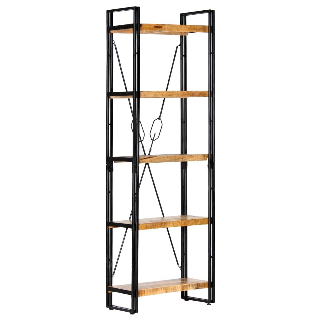 Bookcase Natural Mango Wood and Black