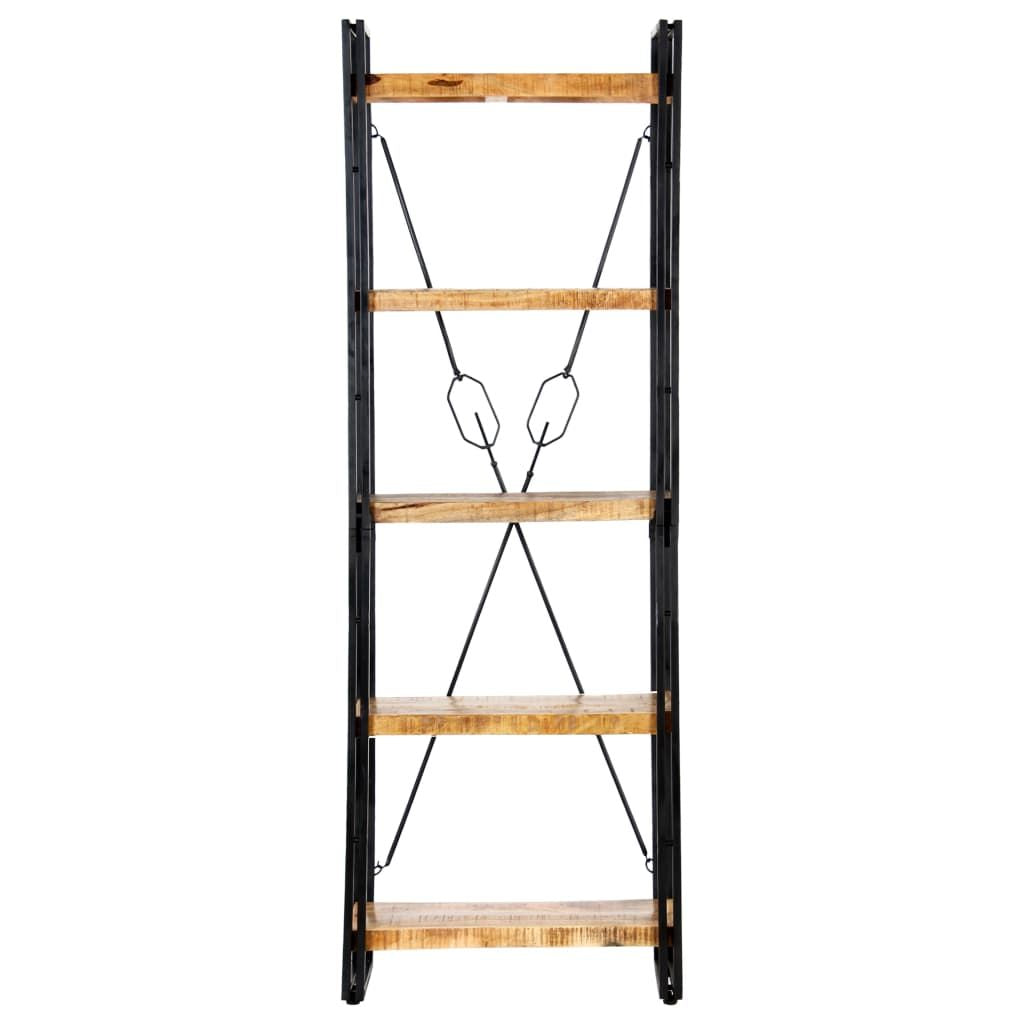 Bookcase Natural Mango Wood and Black