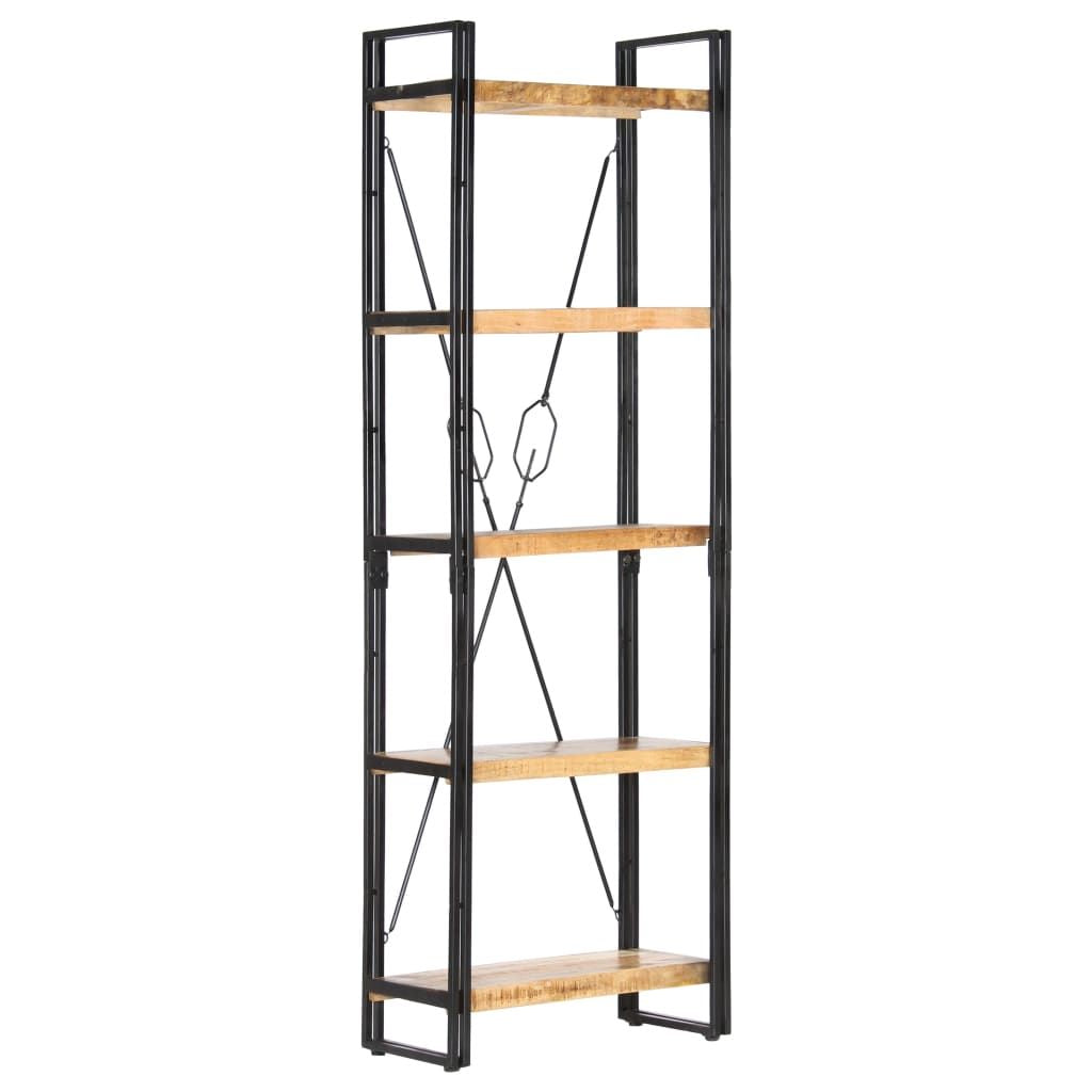 Bookcase Natural Mango Wood and Black