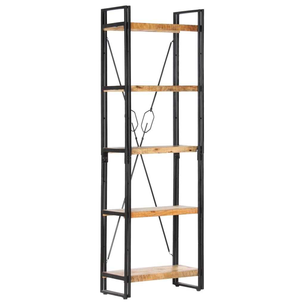 Bookcase Natural Mango Wood and Black