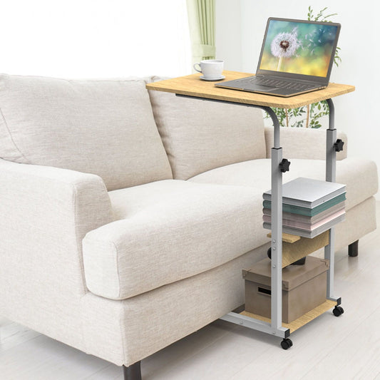 C Side Table 3-Tier Laptop Desk Small Slim Snack Side Table for Couch Bed Sofa for Small Spaces Living Room Bedroom