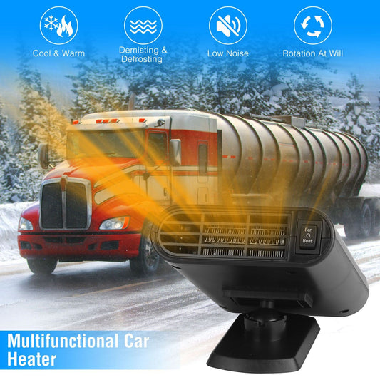 Car Truck Heater Fan - 200W Fast Heating, 360° Adjustable Angle, 24V, Defog Defrost for Travel Camping Transportation