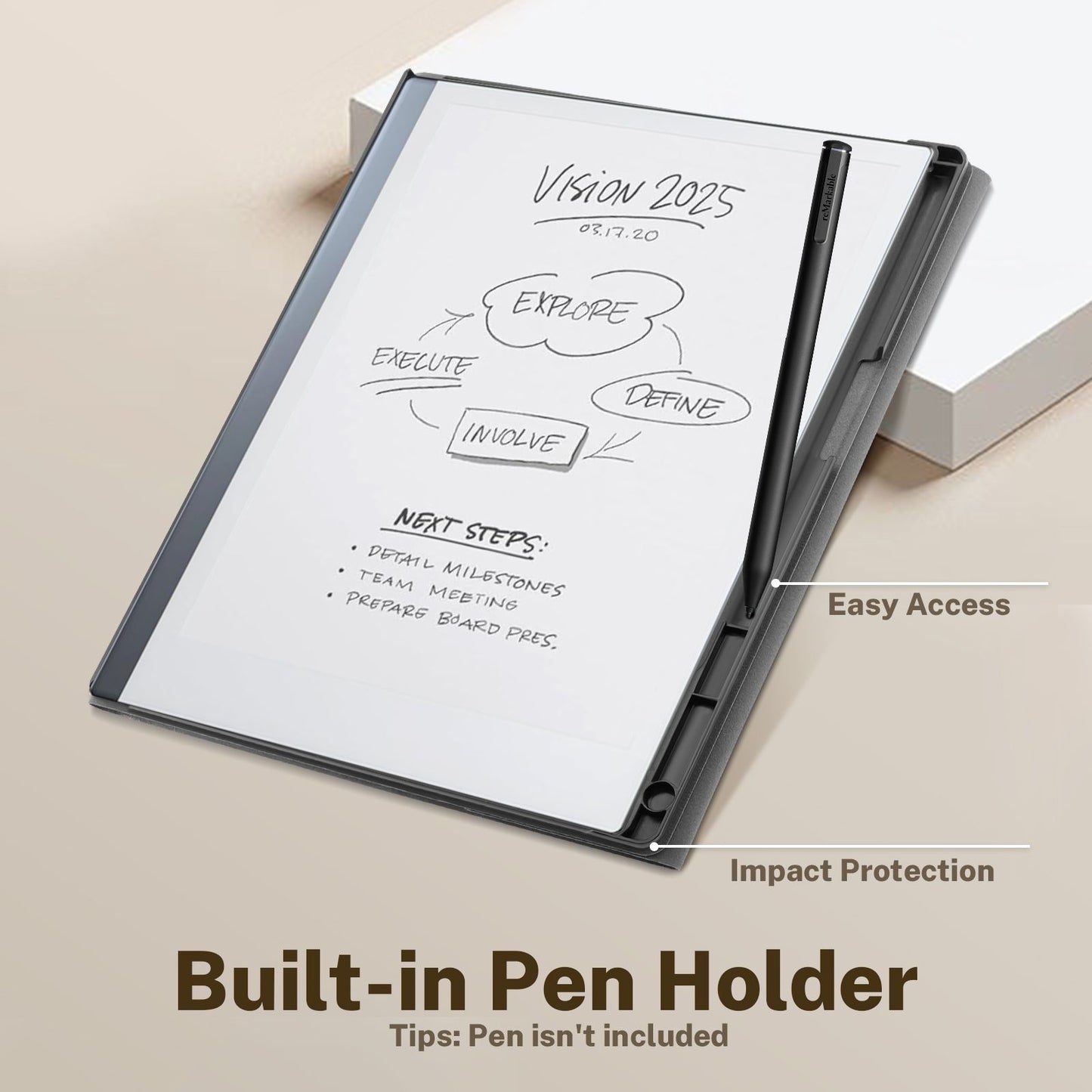 Case Compatible with Remarkable 2 Tablet, Multiple Angle,Stylus Holder,Includes a Screen Protector,Lightweight Protective Cover Only for Remarkable 2 Paper Tablet 10.3" (2020 Released)