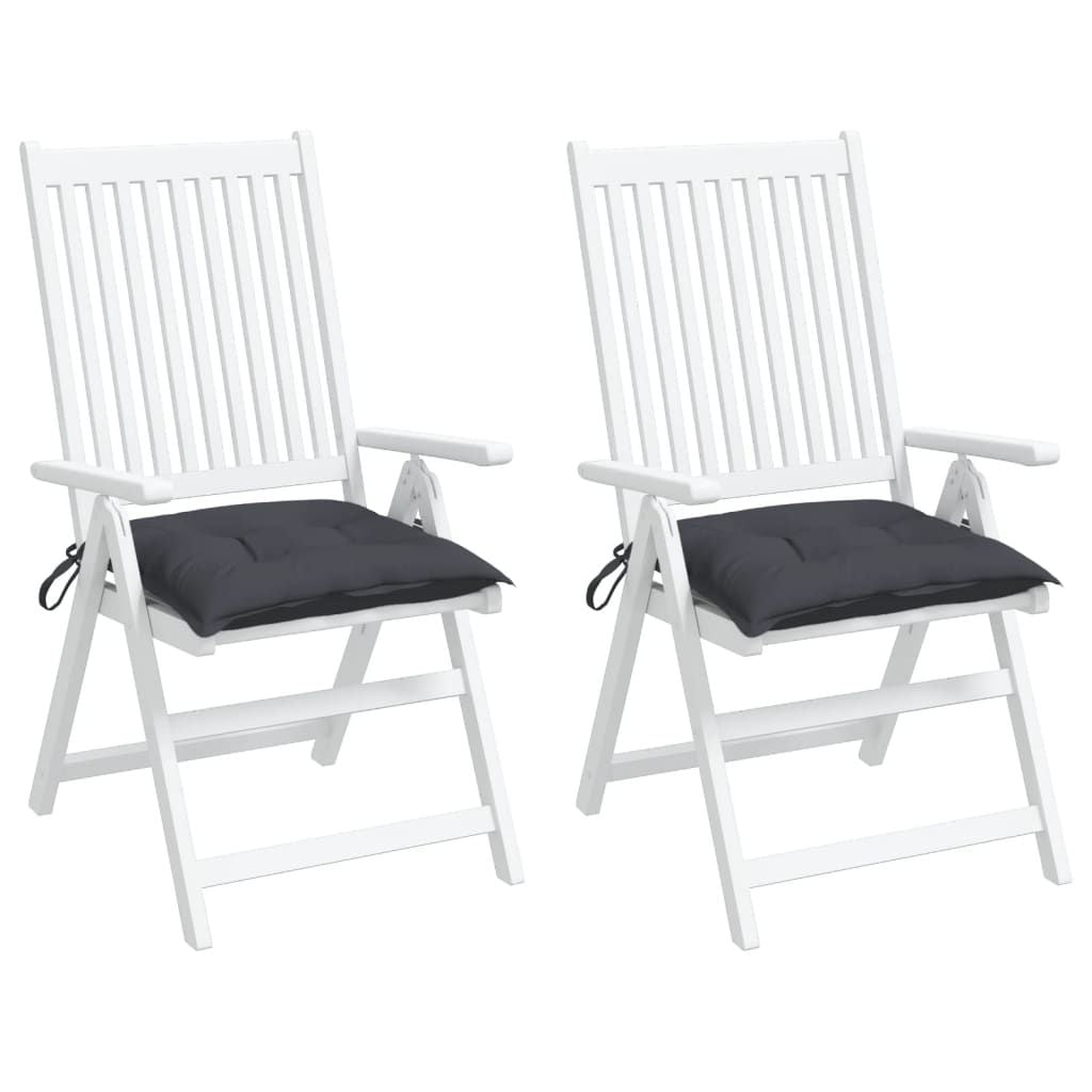 Chair Cushion Set of 2 Anthracite Oxford fabric