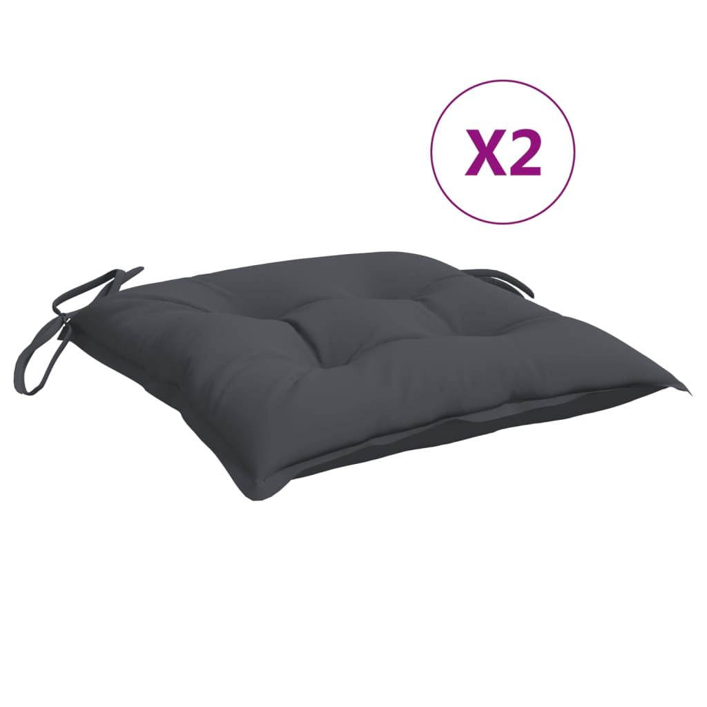 Chair Cushion Set of 2 Anthracite Oxford fabric