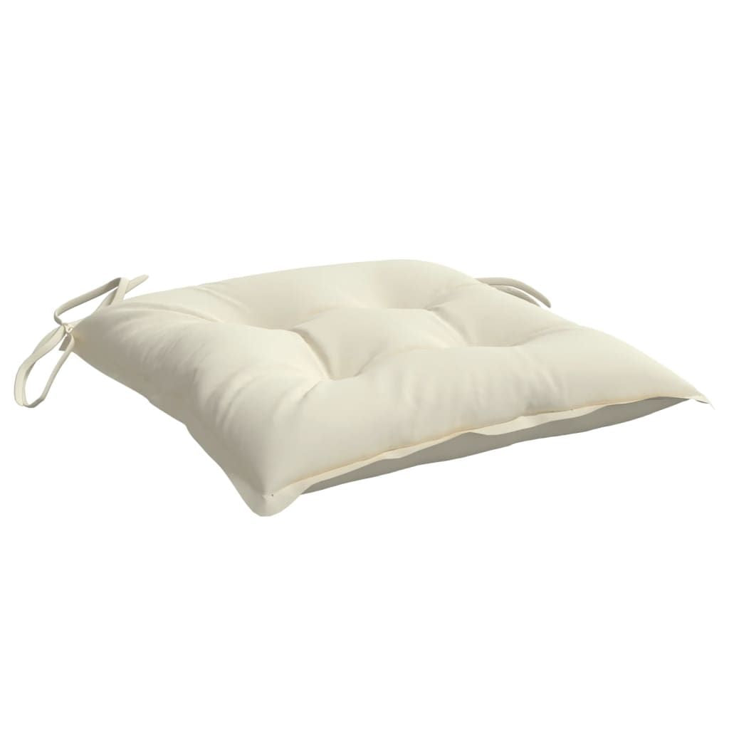 Chair Cushion Set of 4 Cream Oxford fabric, PP hollow fiber