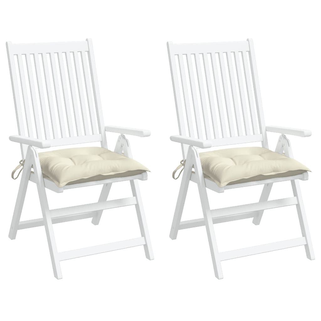 Chair Cushions 2 pcs Cream White 19.7"x19.7"x2.8" Oxford Fabric