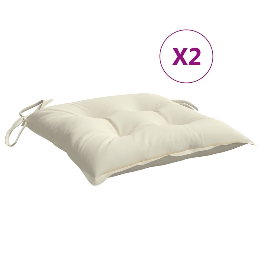 Chair Cushions 2 pcs Cream White 19.7"x19.7"x2.8" Oxford Fabric