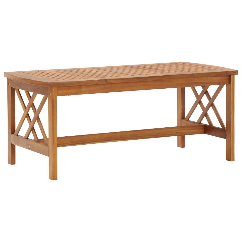 Coffee Table Brown Solid Acacia wood Medium Decorative Inlays