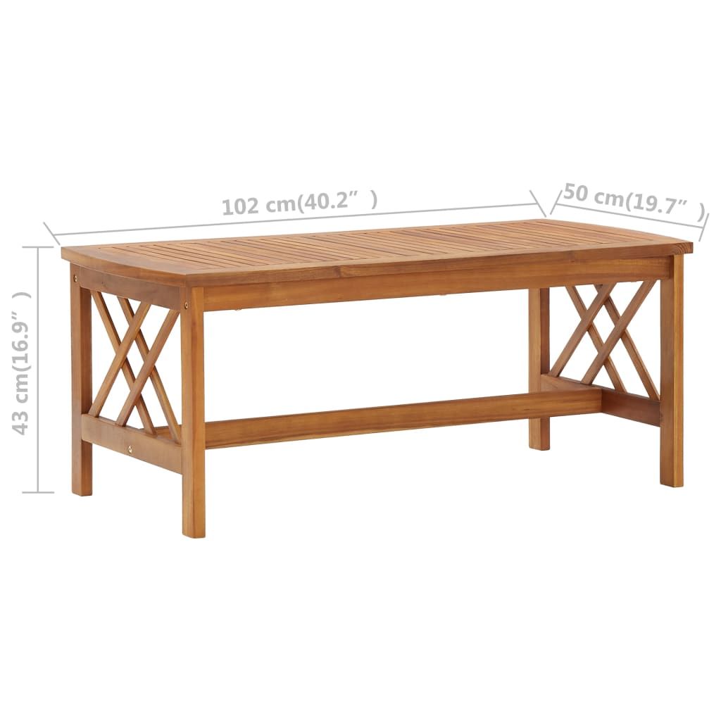 Coffee Table Brown Solid Acacia wood Medium Decorative Inlays