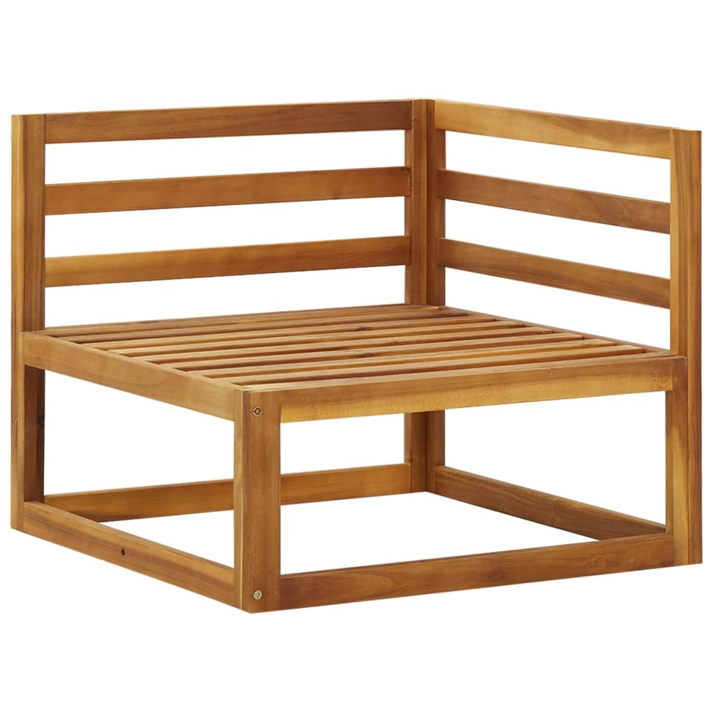 Corner Sofa Cream white Solid acacia wood Standard two-seater