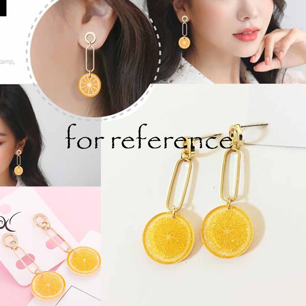 Cute Orange Earring Fruit Drop Dangle Earring Acrylic Earrings for Women; 1 Pair