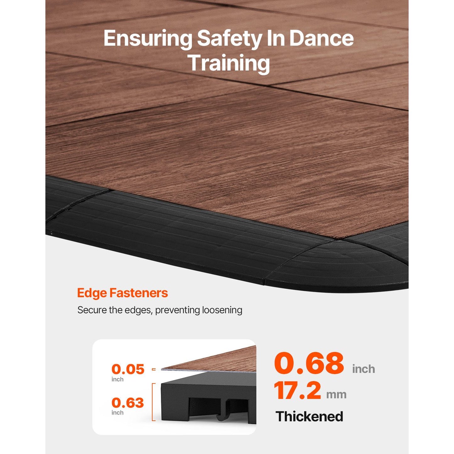 Dance Floor Tiles, 12.4 x 12.4 in 52 Piece Interlocking Dance Flooring, Portable Dance Practice Floor with Cushioned Base (Oak Wood Grain, 52 sq. ft/Box )