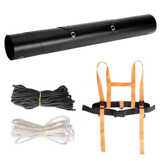 Deer Drag Sled with Dragging Harness Deer Cart Game Hauler Snow Sledding Pad Hunting Gear Supplies with 32.8FT Black Rope 16.1FT White Rope for Hunting Ice Fishing Hauling Fire Wood