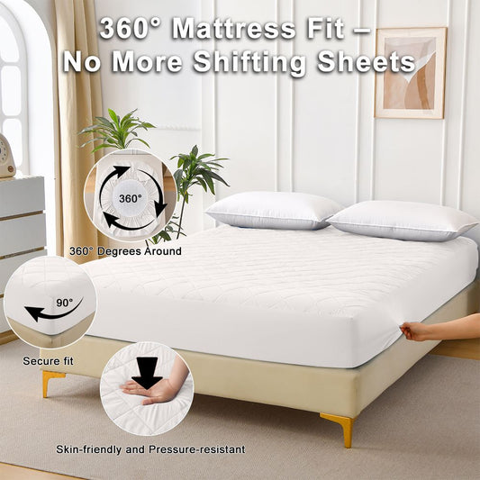 Diamond Grid Ultrasonic Waterproof Mattress Protector, twin