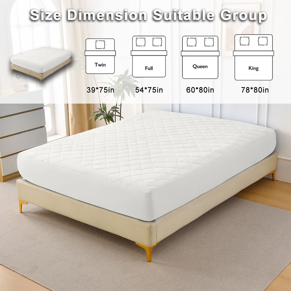 Diamond Grid Ultrasonic Waterproof Mattress Protector, twin