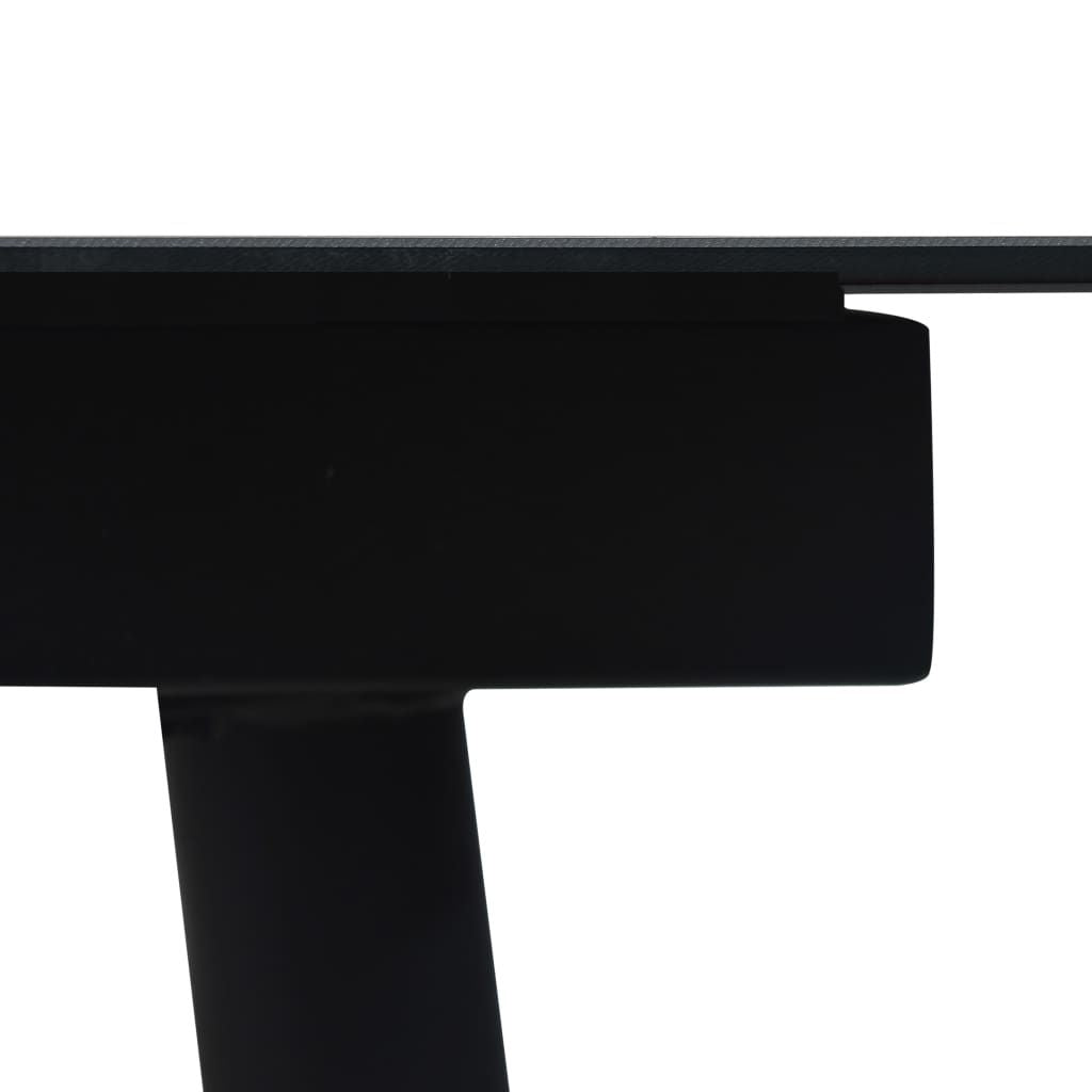 Dining Set Black Cotton Rope, Powder-Coated Steel, Tempered Glass