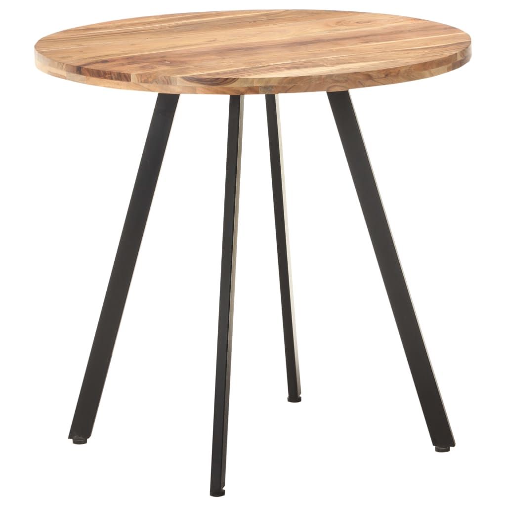Dining Table Natural wood, Black Solid Acacia wood, Iron Medium