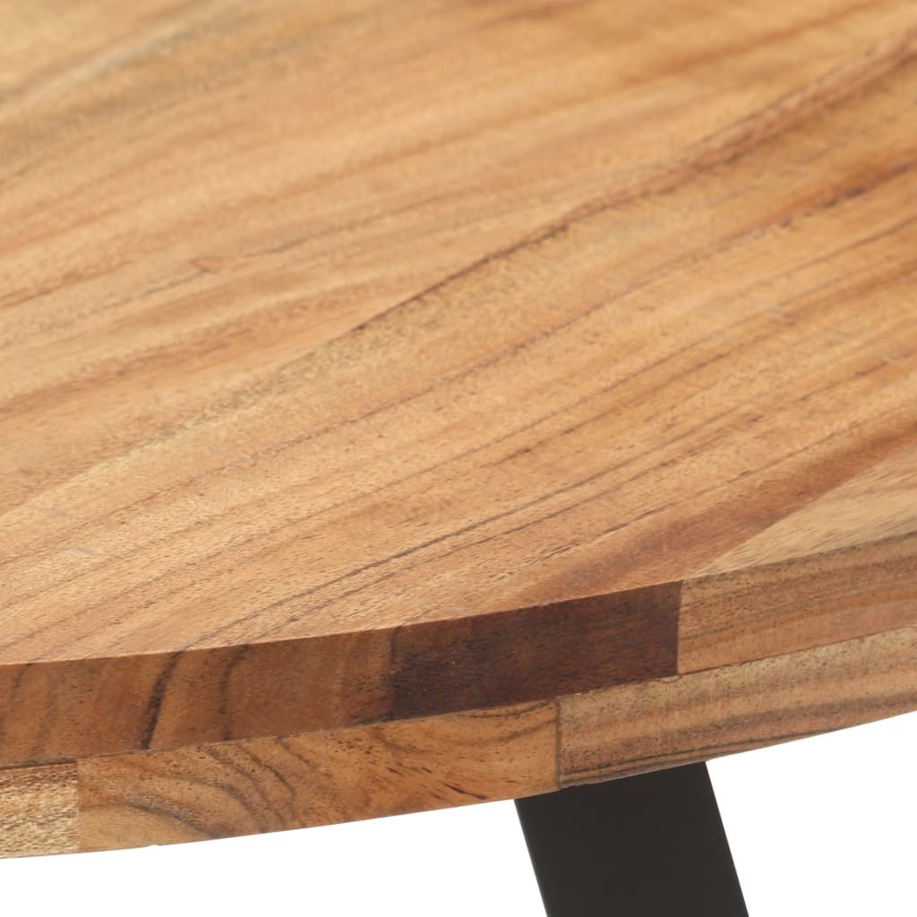 Dining Table Natural wood, Black Solid Acacia wood, Iron Medium