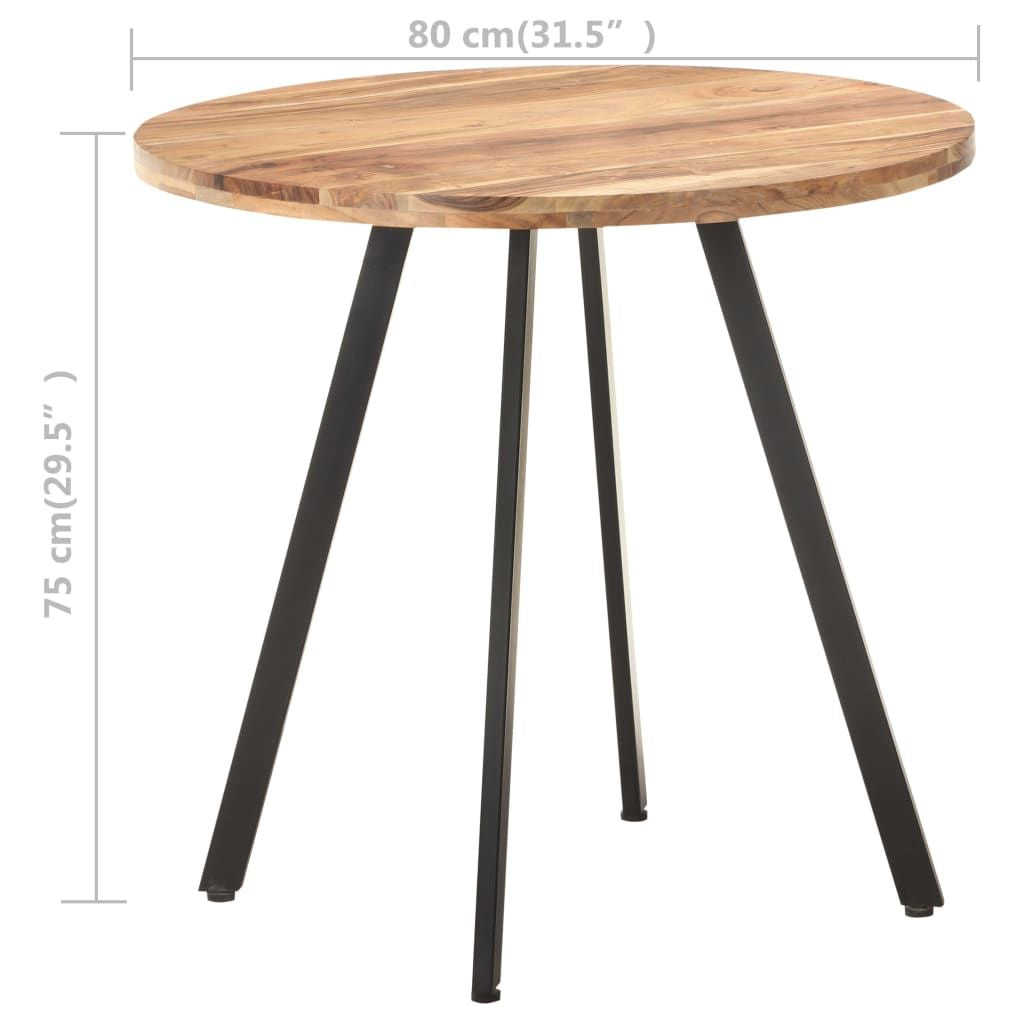 Dining Table Natural wood, Black Solid Acacia wood, Iron Medium