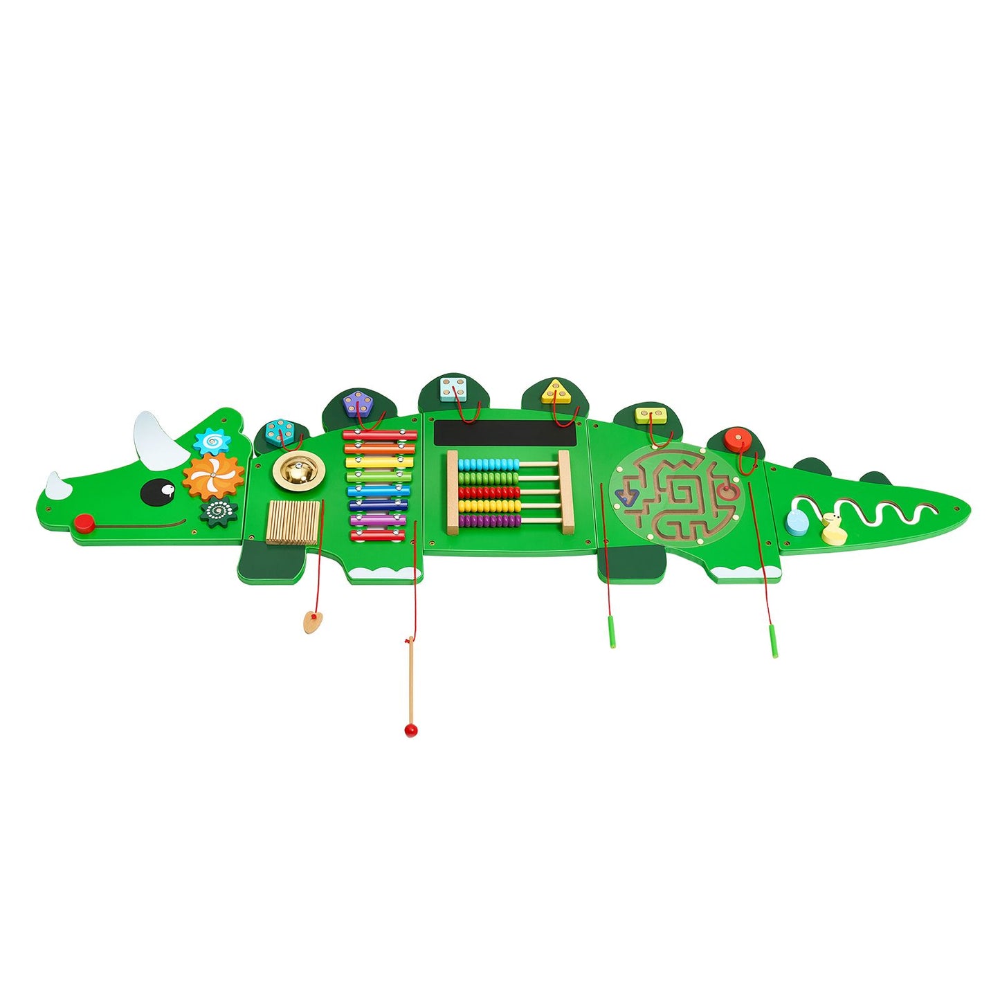 Dinosaur Activity Wall Busy Board Panels, 11 Activities, Montessori Sensory Wall Toy for Kids 3-12 Years, Montessori Learning Activity Center, Ideal for Toddler Playroom Nursery Classroom