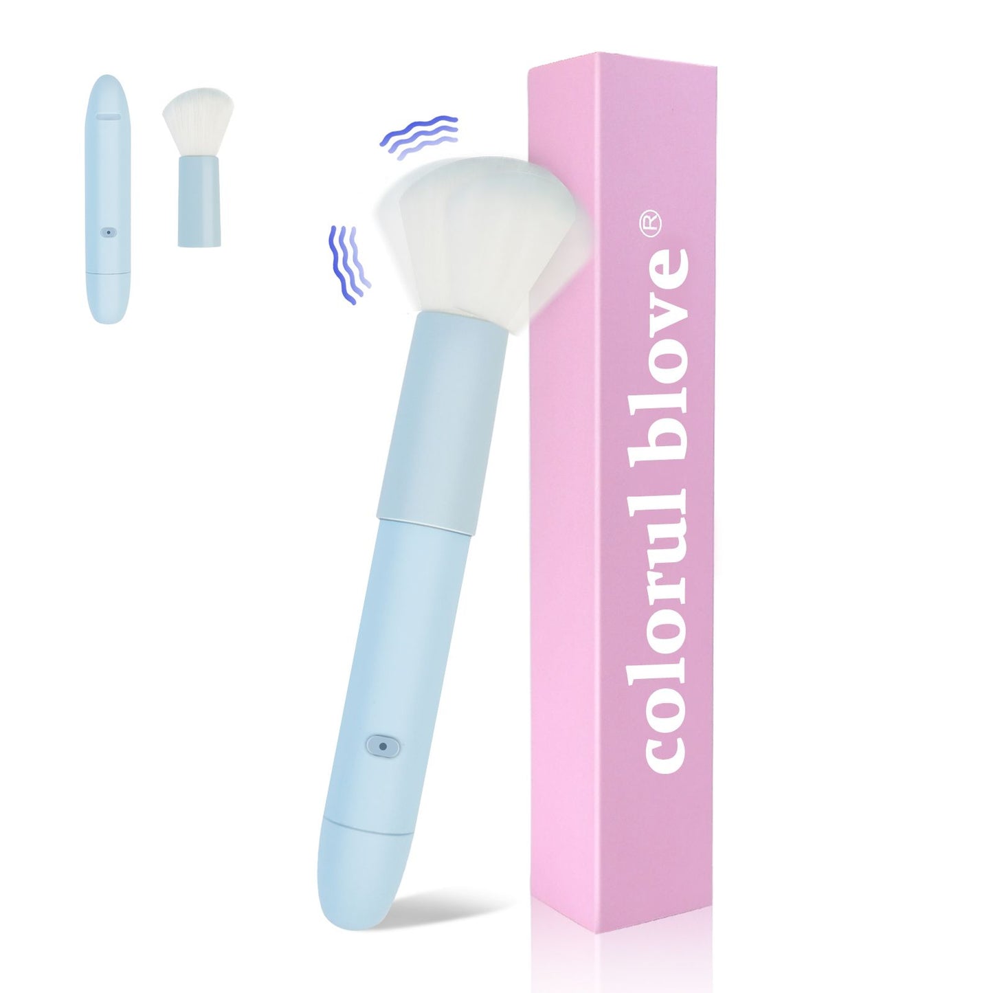 Dual-Use Vibrating Makeup Brush & Personal Massager: 10 Speed Stimulator, Detachable Waterproof Brush Head, USB Direct Charging, Thoughtful Gift for Women
