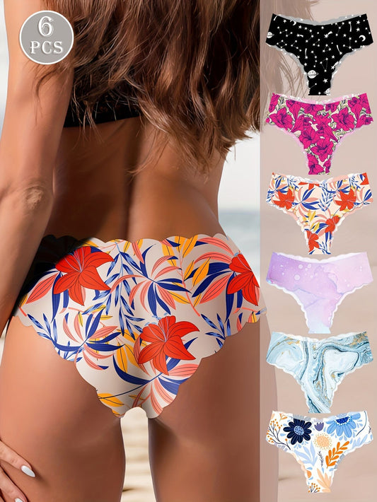 Fancy Girl Panty Pack Comfortable No Show Bikini Briefs Set for Women's 6 Pack