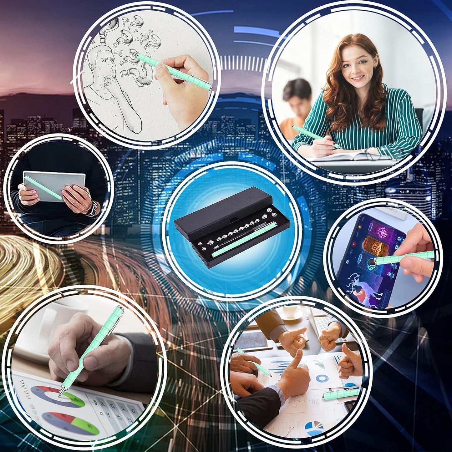 Fidget Pens Gifts For Teen Girls - Christmas Stocking Stuffers For Teen Boys, Unique Birthday Gifts For Men Women, Cool Gadget Stress Anxiety Relief For Adults Valentines Day White Elephant Present