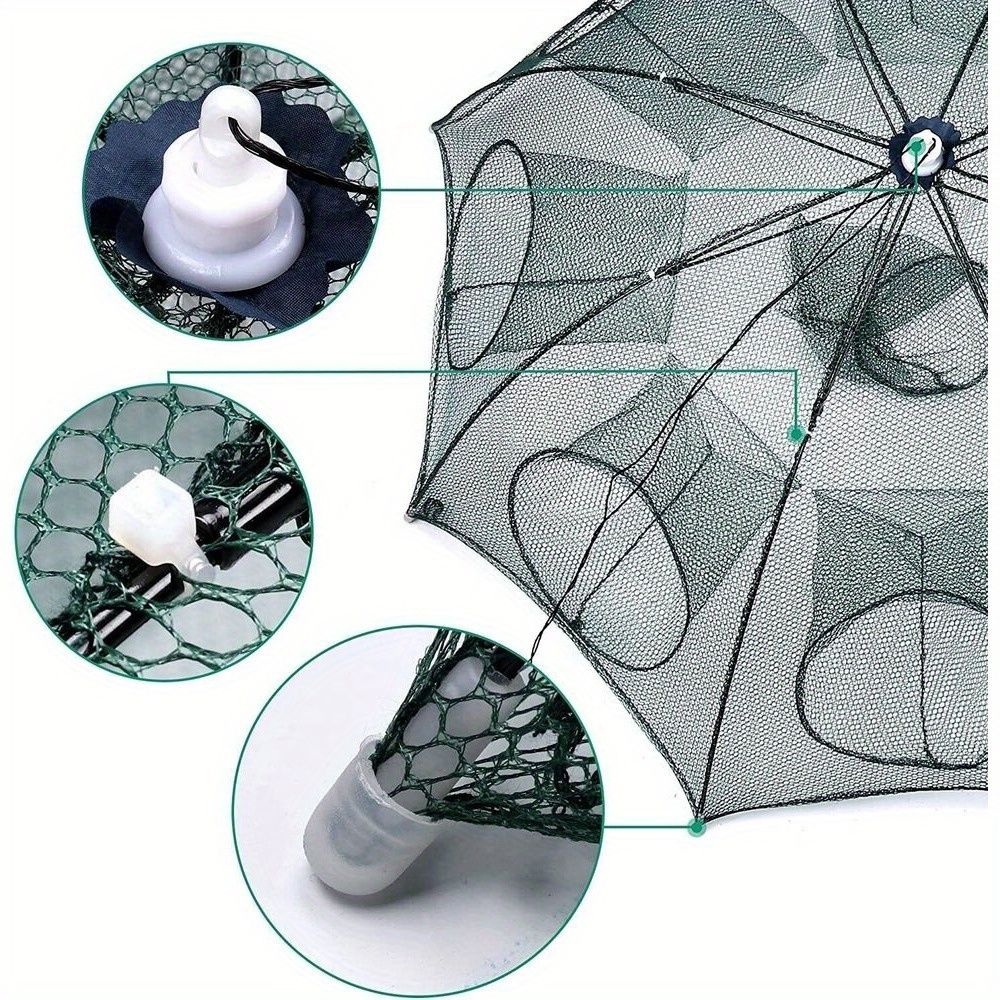 Fishing Bait Trap Crab Net Crawdad Shrimp Cast Dip Cage Fish Minnow Foldable