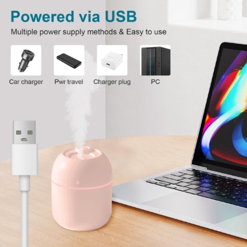 (FST-EV-6)Portable Mini Humidifier, 220ml,Small Cool Mist Humidifier, USB Personal Desktop Humidifier For Bedroom Travel Office Home