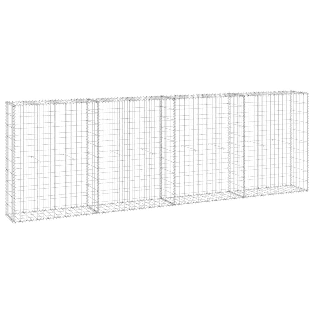 Gabion Wall with Covers Galvanized Steel 118.1"x11.8"x39.4"