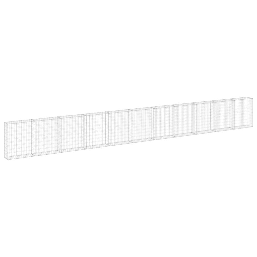 Gabion Wall with Covers Galvanized Steel 354.3"x11.8"x39.4"