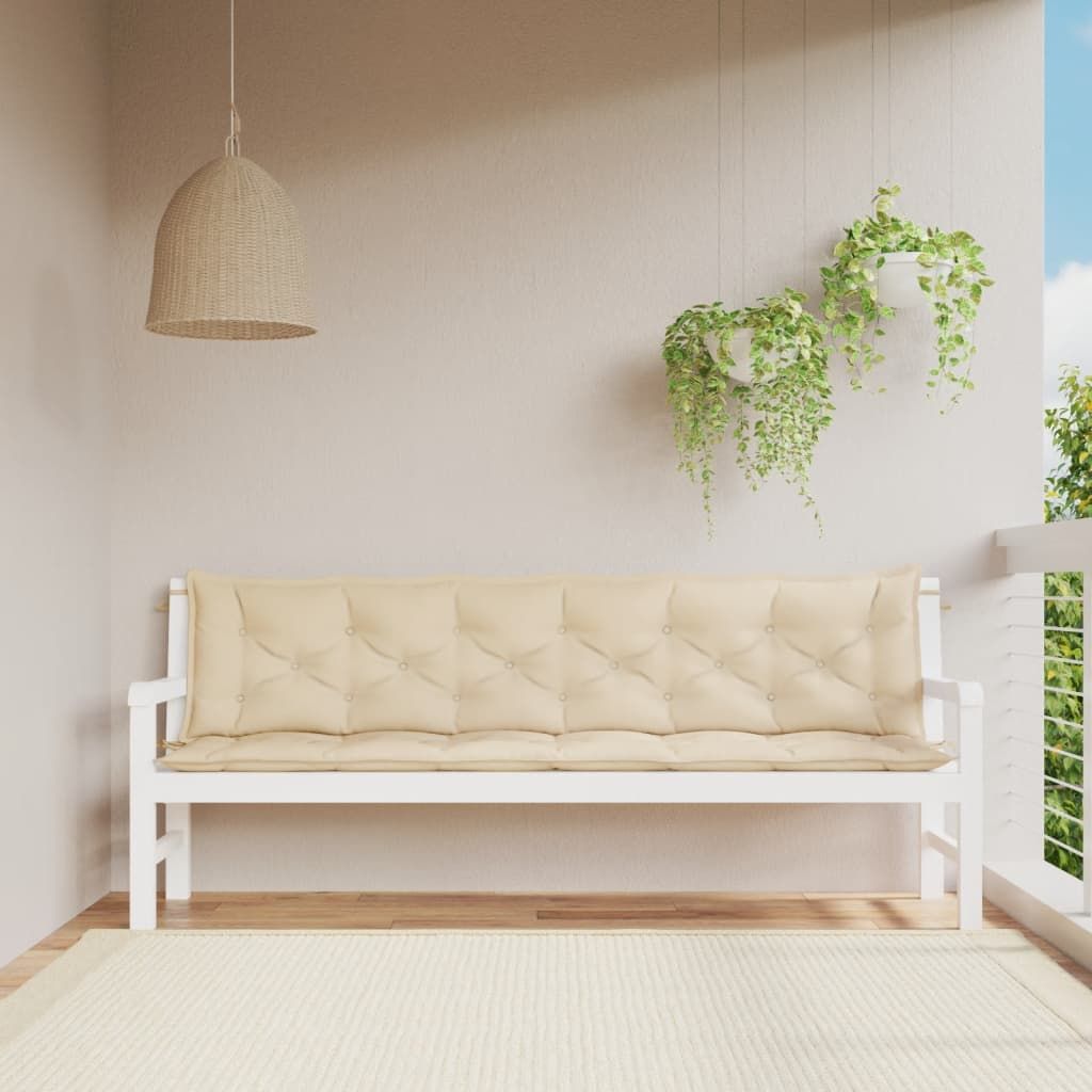 Garden Bench Cushion Beige 78.7"x(19.7"+19.7")x2.8" Oxford Fabric