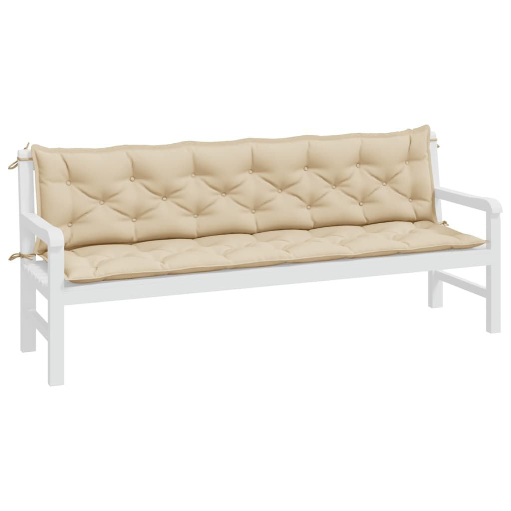 Garden Bench Cushion Beige 78.7"x(19.7"+19.7")x2.8" Oxford Fabric