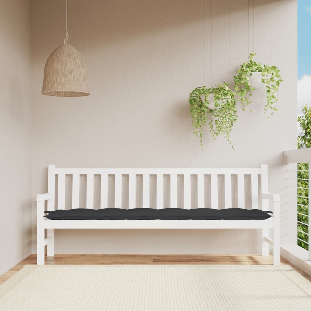 Garden Bench Cushion Black Oxford fabric (100% polyester)
