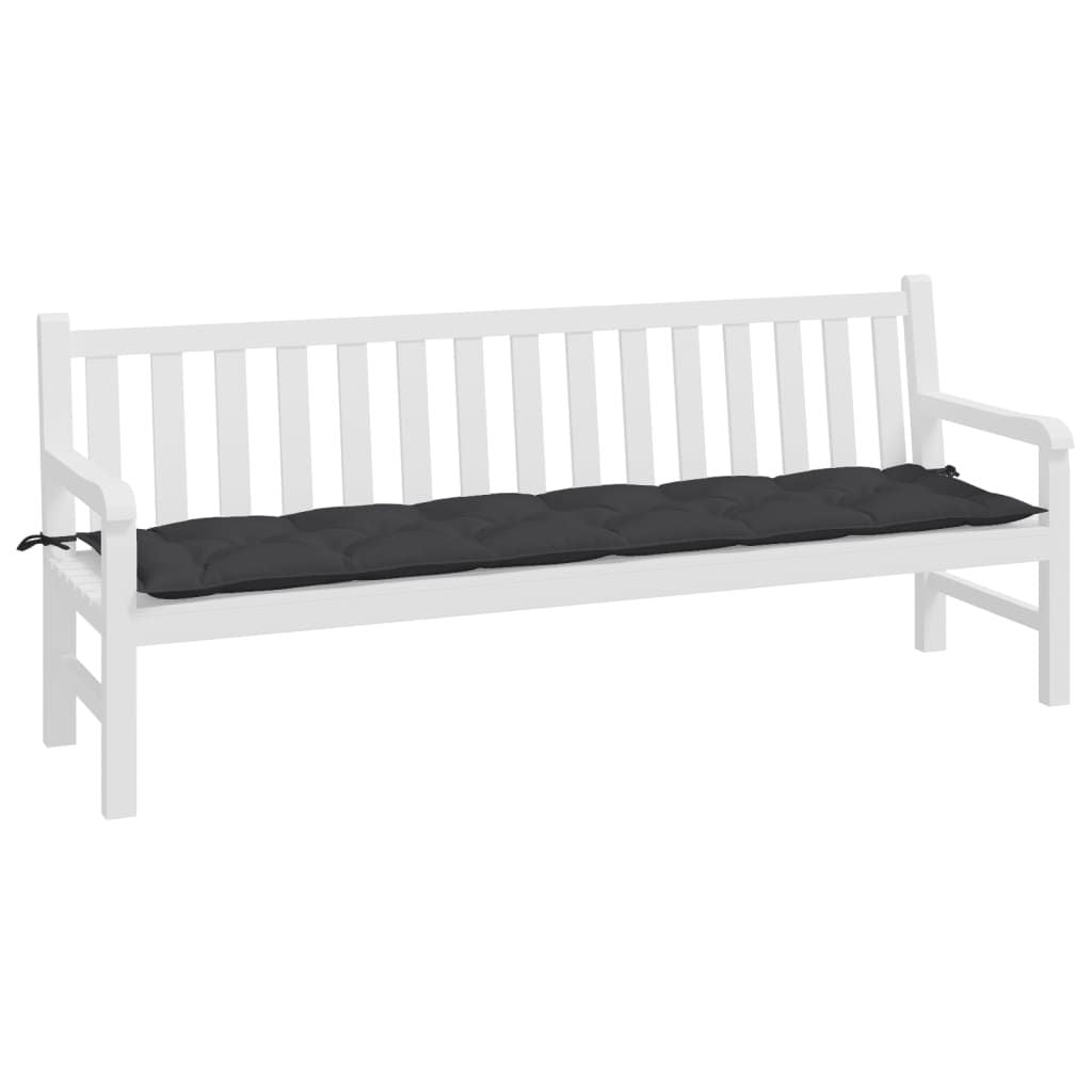 Garden Bench Cushion Black Oxford fabric (100% polyester)