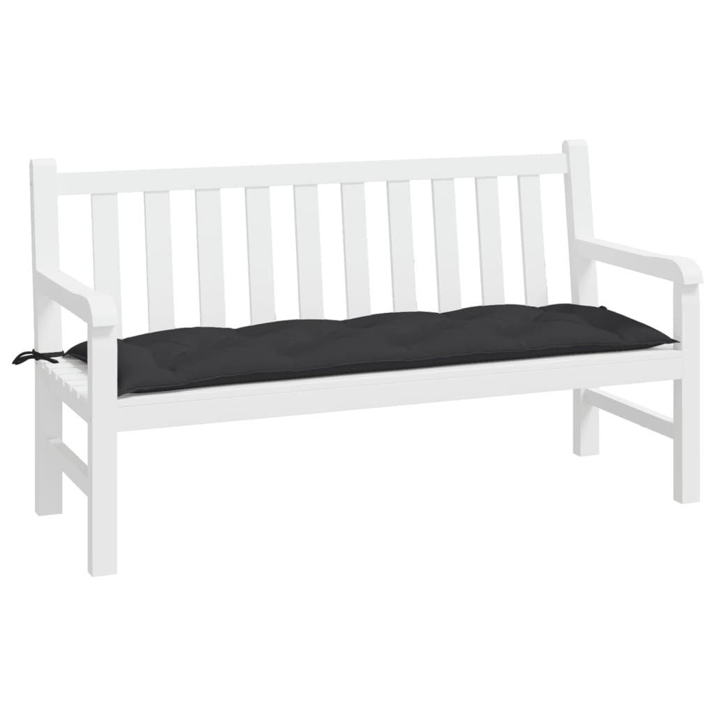 Garden Bench Cushion Black Oxford fabric 59.1 x 19.7 x 2.8 in