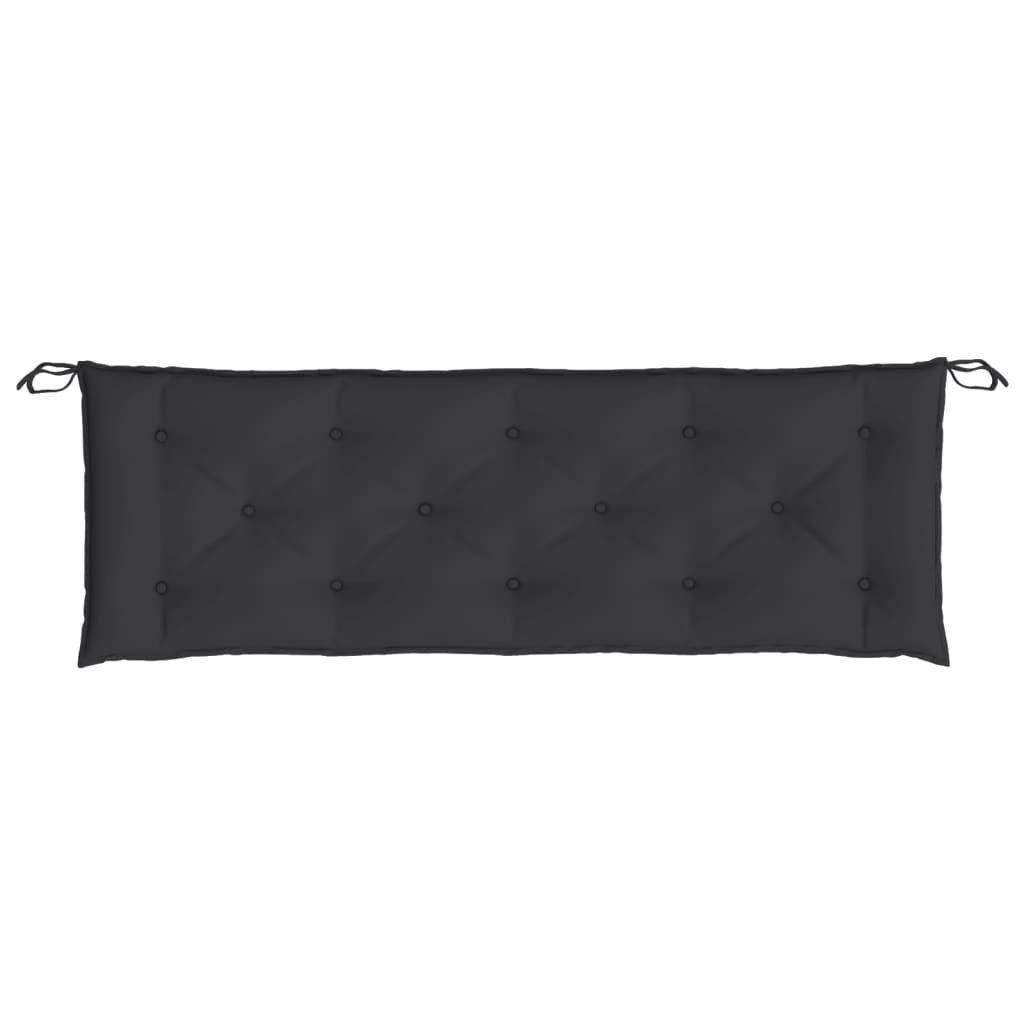 Garden Bench Cushion Black Oxford fabric 59.1 x 19.7 x 2.8 in