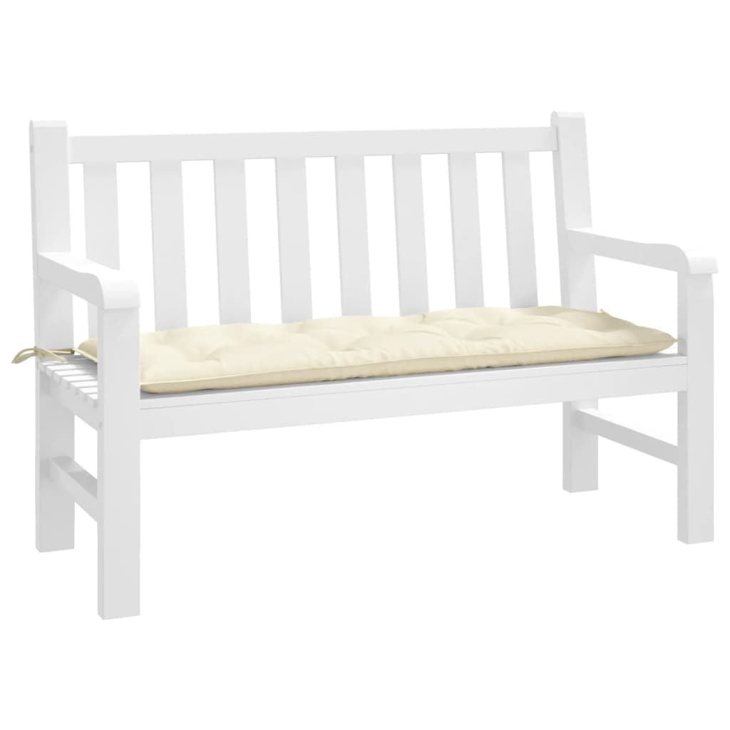Garden Bench Cushion Cream White 47.2"x19.7"x2.8" Oxford Fabric