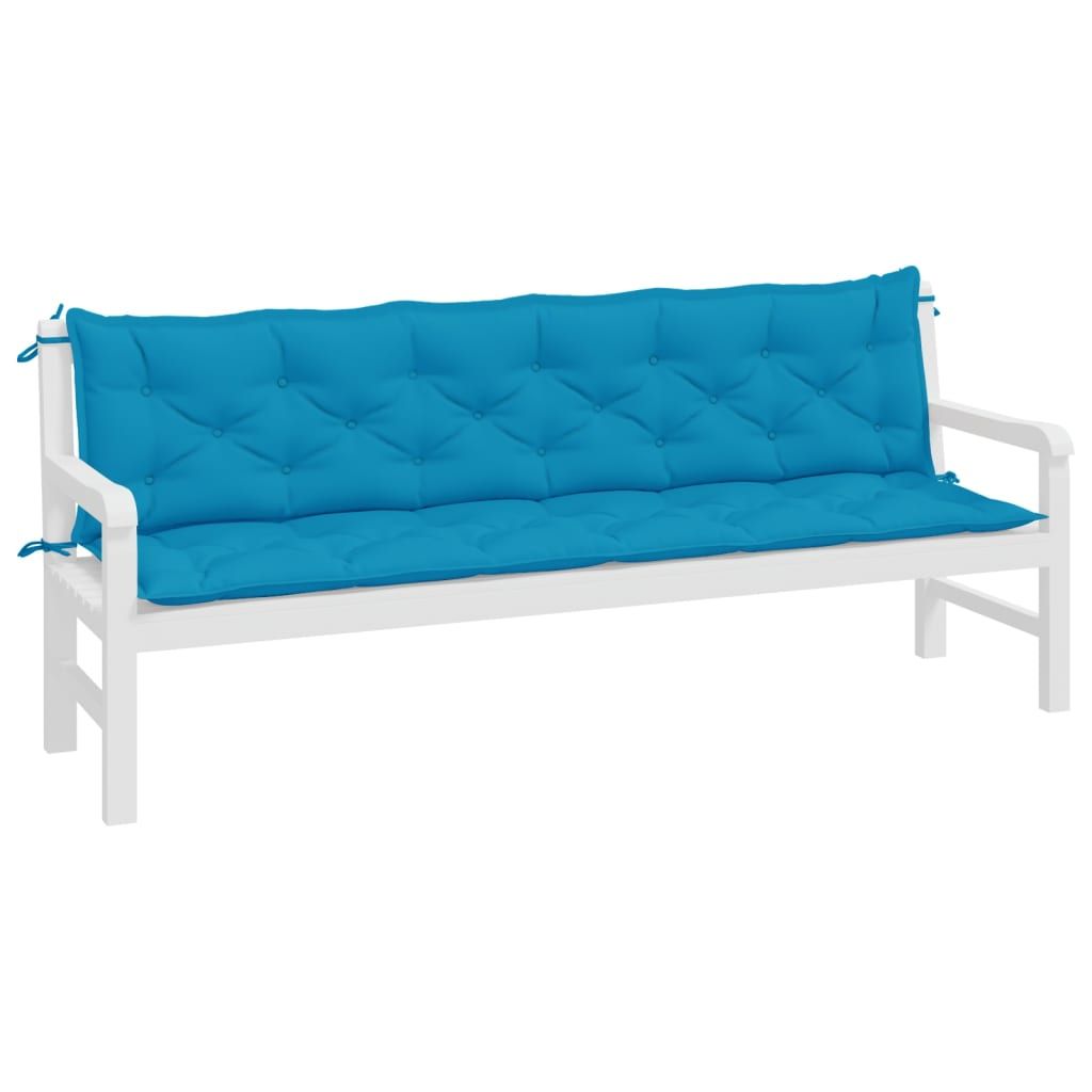 Garden Bench Cushion Light Blue 78.7"x(19.7"+19.7")x2.8" Oxford Fabric