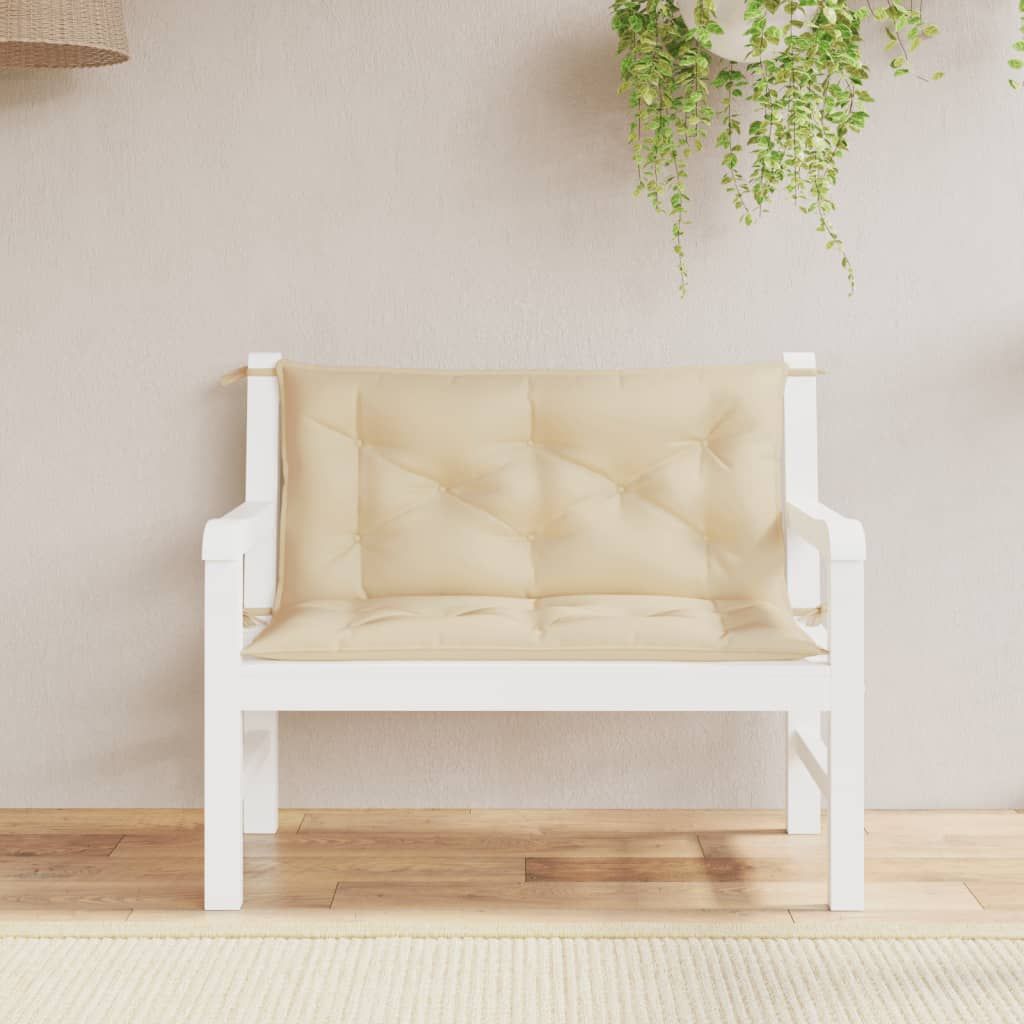 Garden Bench Cushion Set of 2 Beige Oxford fabric (100% polyester)