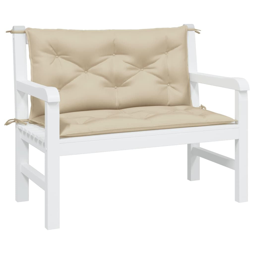 Garden Bench Cushion Set of 2 Beige Oxford fabric (100% polyester)