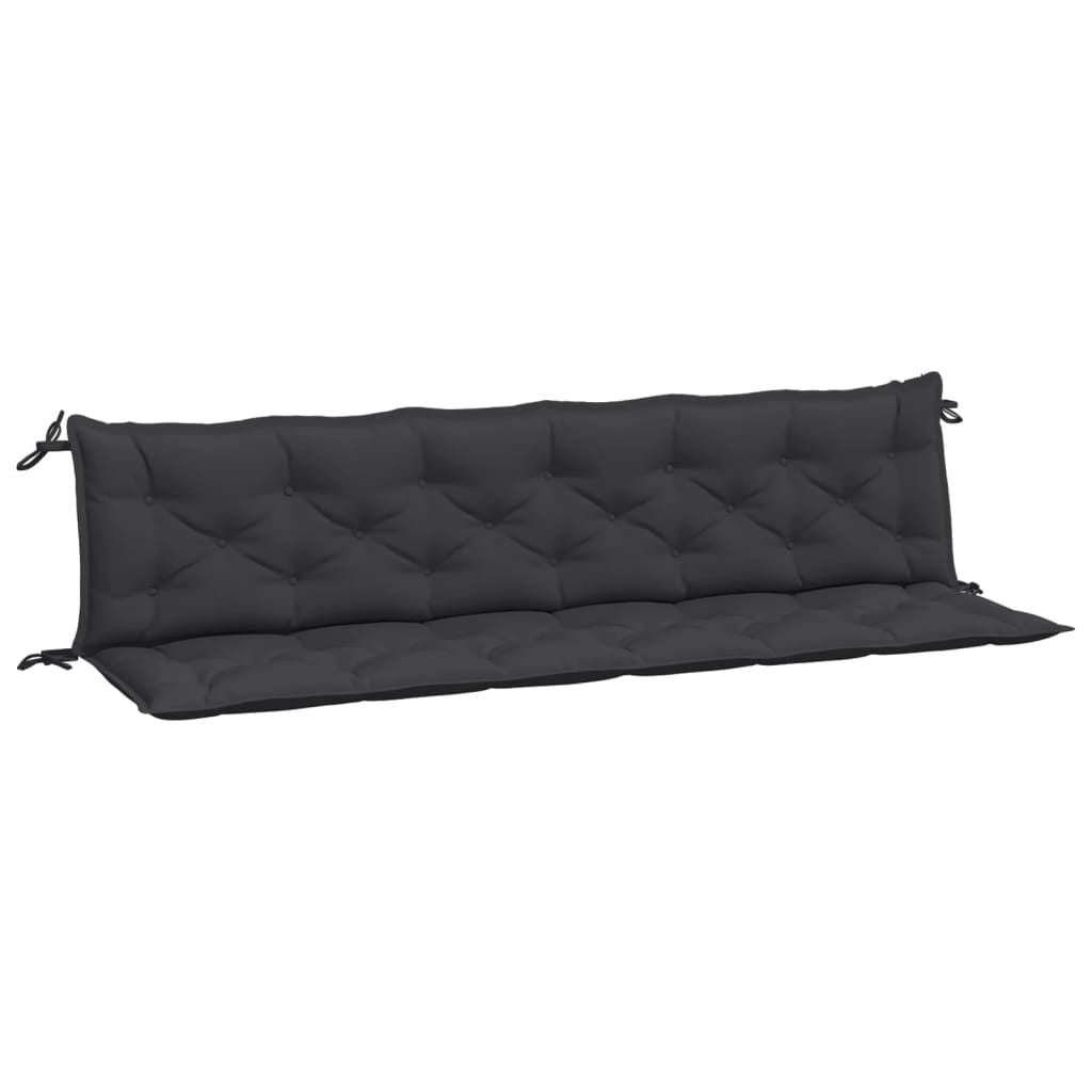 Garden Bench Cushion Set of 2 Black Oxford fabric, Hollow fibre
