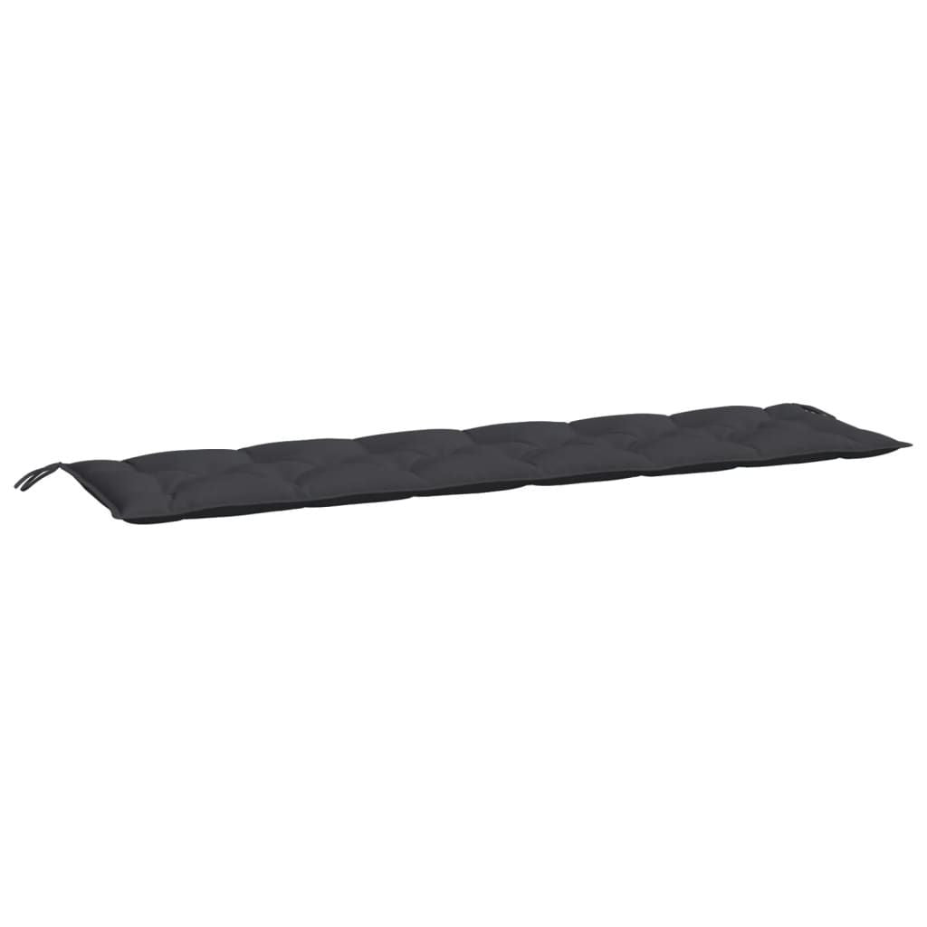 Garden Bench Cushion Set of 2 Black Oxford fabric, Hollow fibre