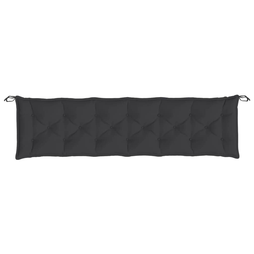 Garden Bench Cushion Set of 2 Black Oxford fabric, Hollow fibre