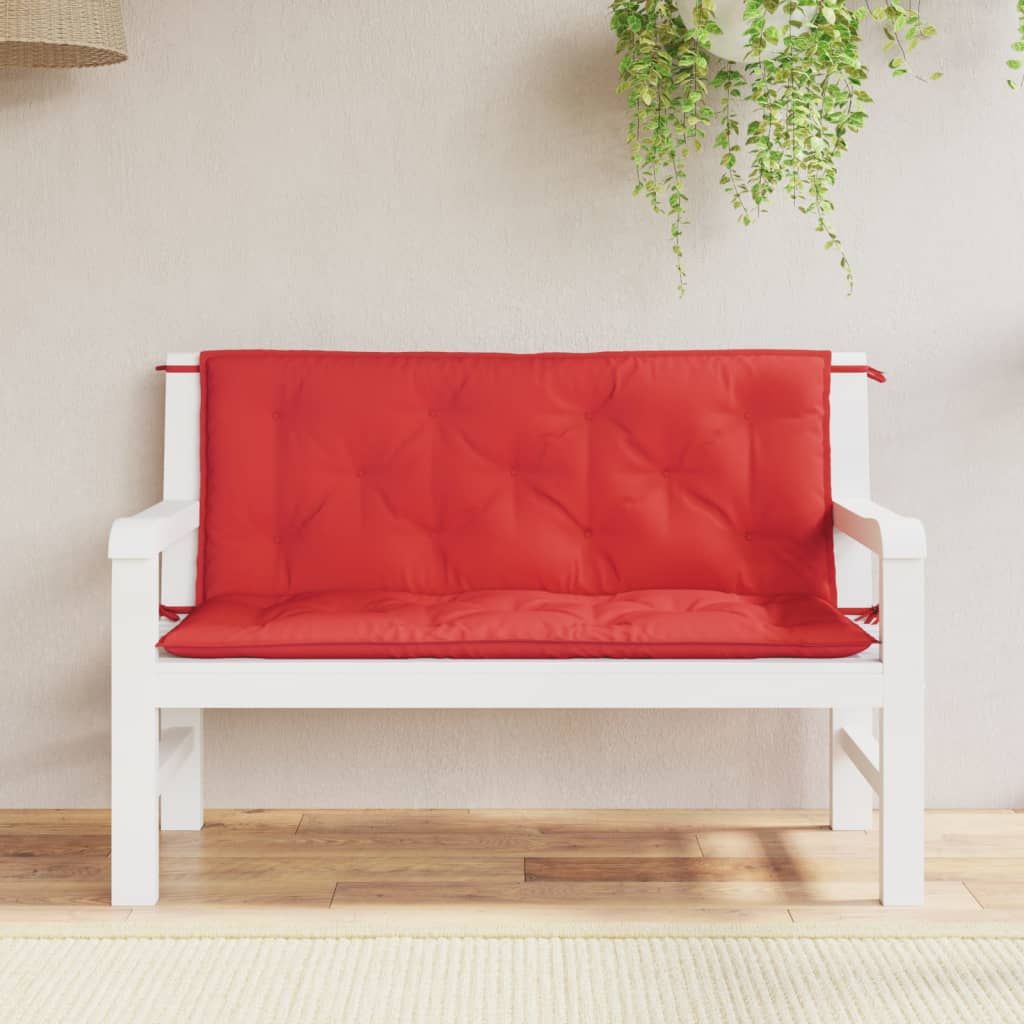 Garden Bench Cushion Set of 2 Red Oxford fabric (100% polyester)