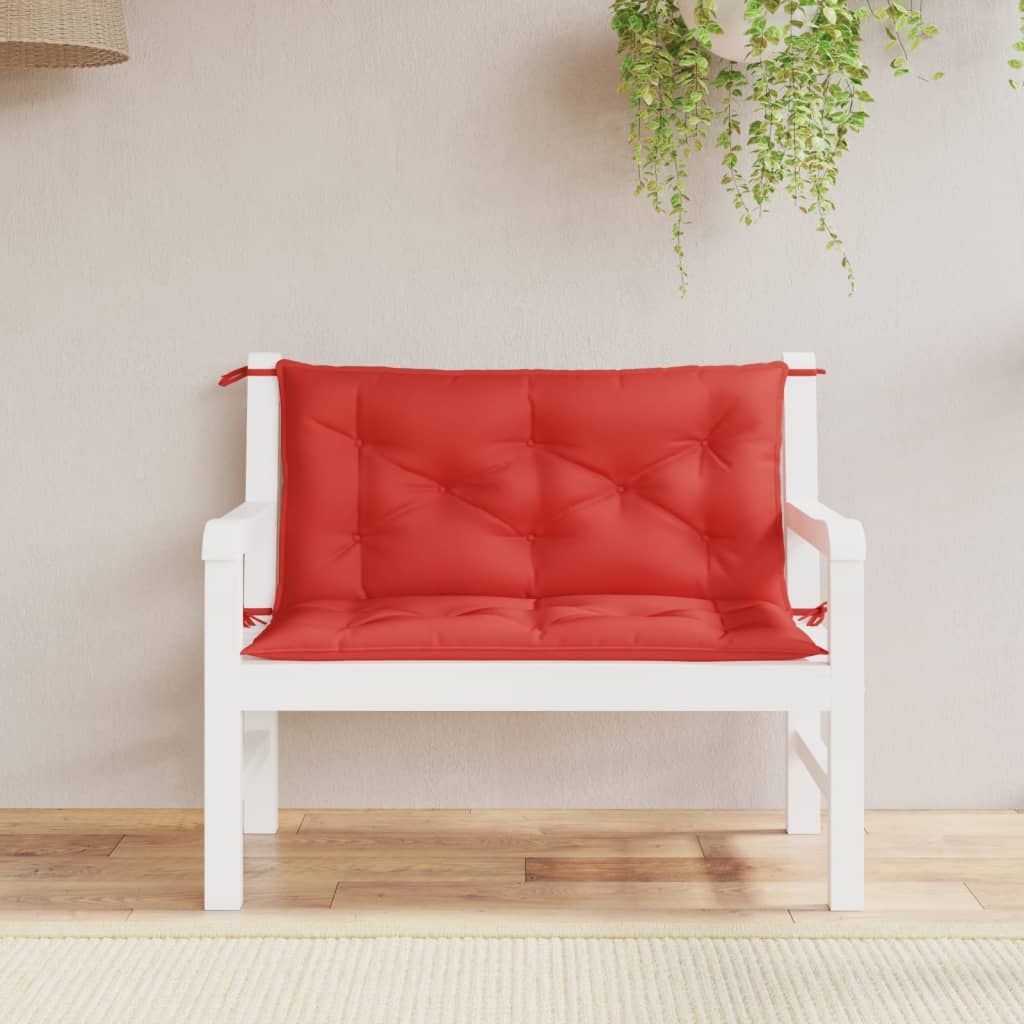 Garden Bench Cushion Set of 2 Red Oxford fabric (100% polyester)